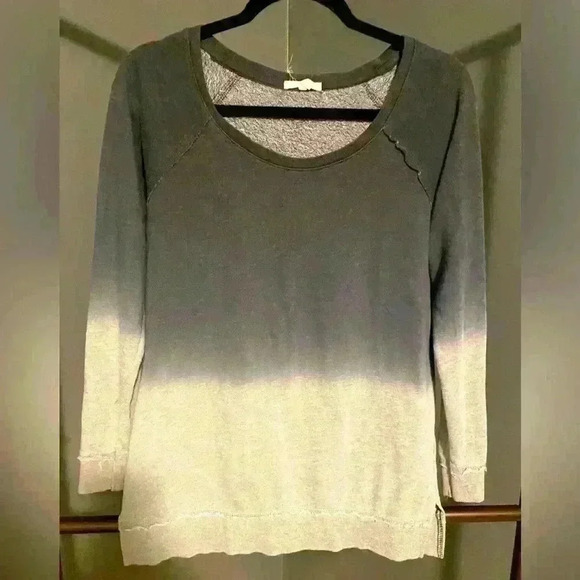 Maurices Womens scoop neck two tone gray blue sweatshirt size S oversized - Picture 1 of 8